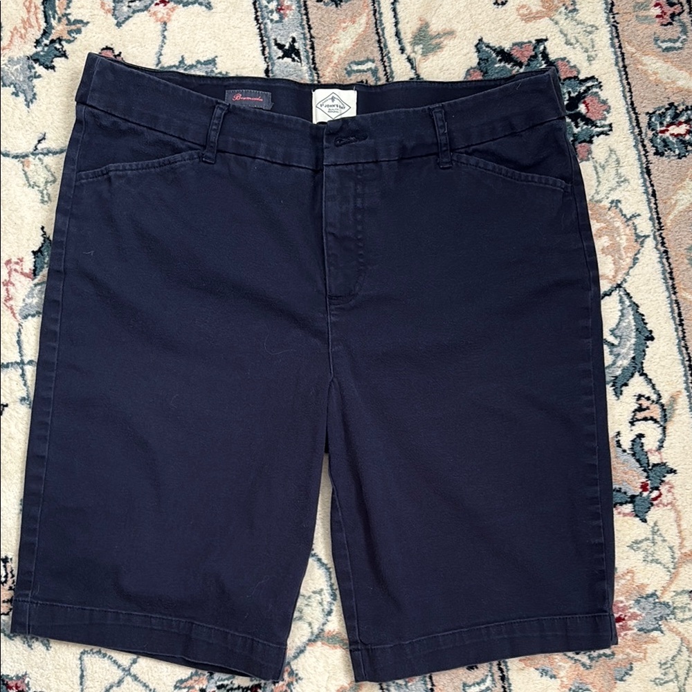 St. John's Bay Blue Bermuda Shorts Classic Cotton Design